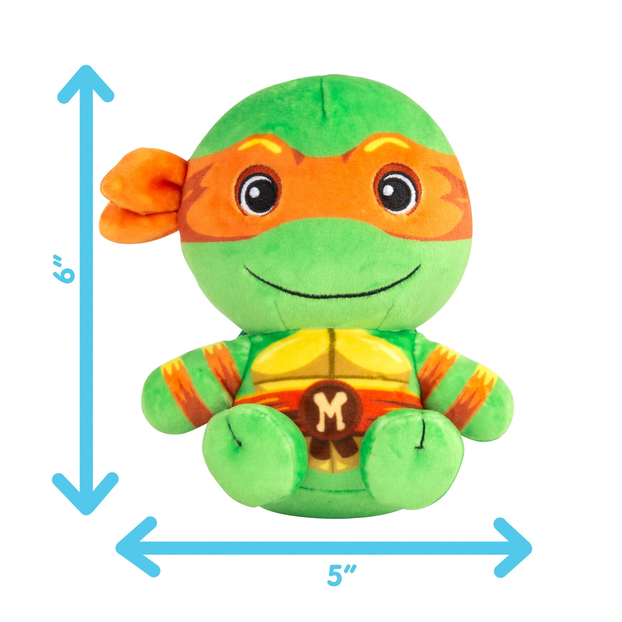 Club Mocchi-Mocchi- Teenage Mutant Ninja Turtles Plush - TMNT Michelangelo Plushie - Ninja Turtle Stuffed Animal Toys and Room Decor - Plush Collectible TMNT Figures - 6 inch