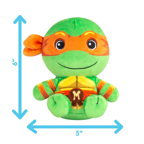 Club Mocchi-Mocchi- Teenage Mutant Ninja Turtles Plush - TMNT Michelangelo Plushie - Ninja Turtle Stuffed Animal Toys and Room Decor - Plush Collectible TMNT Figures - 6 inch