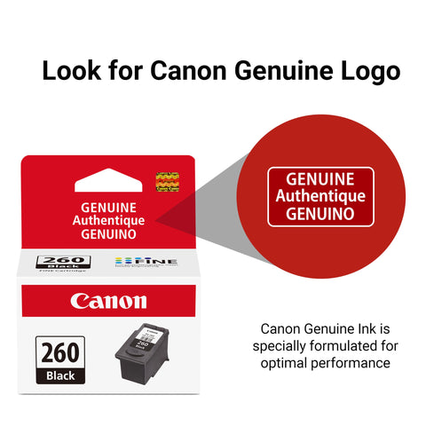 Canon PG-260 Genuine Black Ink Cartridge, Compatible with TS5320/6420/6420a,TR7020/7020a