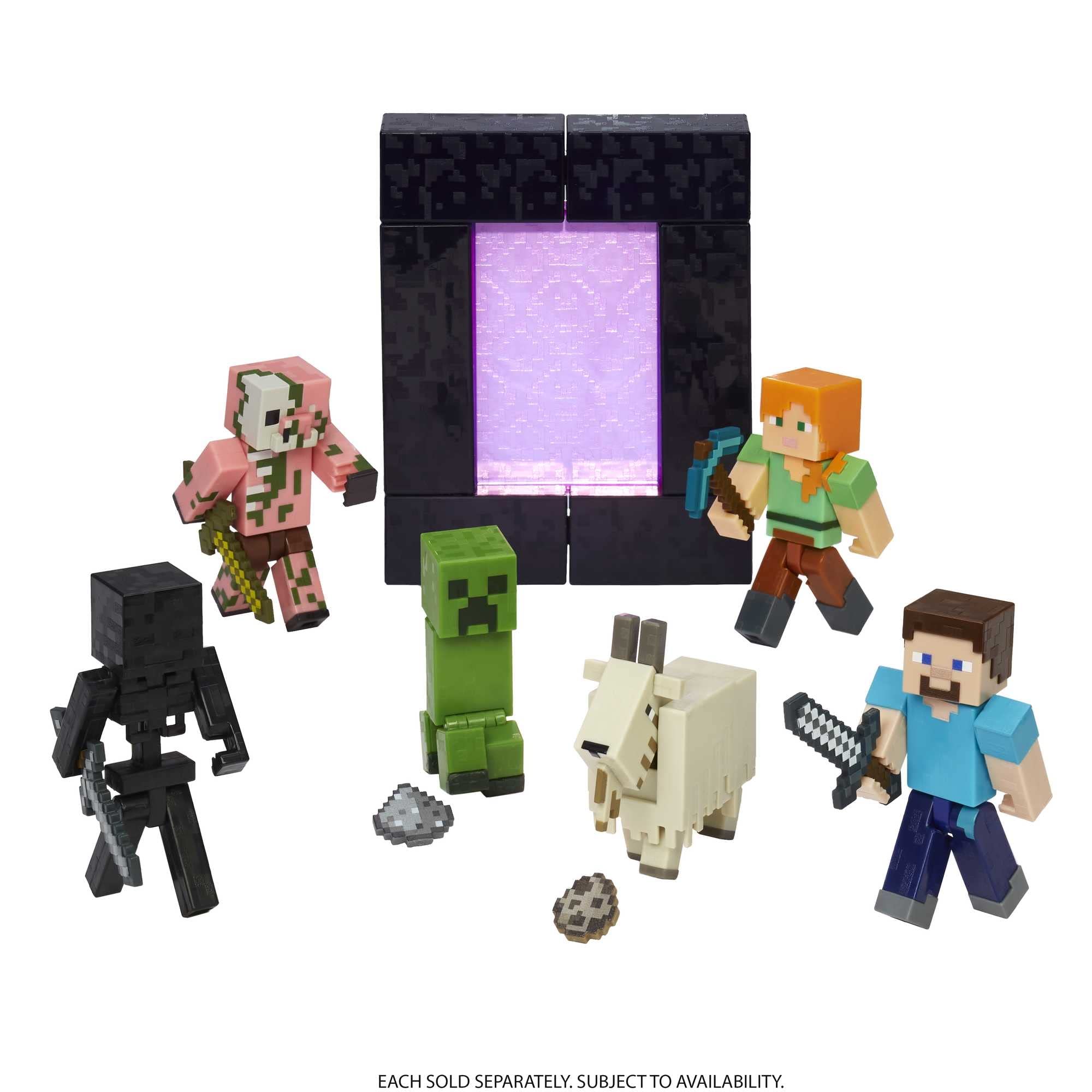 Minecraft Creeper Action Figure, 3.25-in, with 1 Build-a-Portal Piece & 1 Accessory, Building Toy Inspired by Video Game, Collectible Gift for Fans & Kids Ages 6 Years & Older