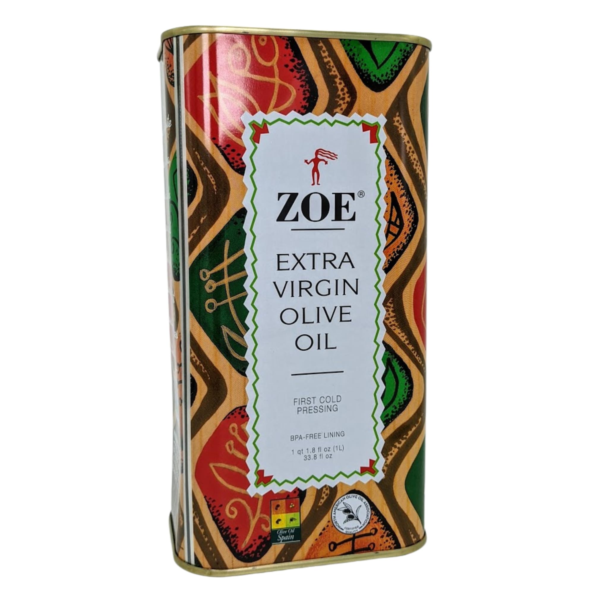 ZOE Extra Virgin Olive Oil 1L (33.8 fl oz) | Freshly Harvested, First Cold-Pressed Spanish EVOO | High Polyphenol, Hand-Selected Olives from Spain | Fruity Flavor, Rich Aroma | BPA-Free Tin