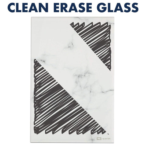Quartet Glass Desktop Notepad, 9" x 6", Whiteboard, Dry Erase Surface, Marble/White,2 Pack (GDP96)