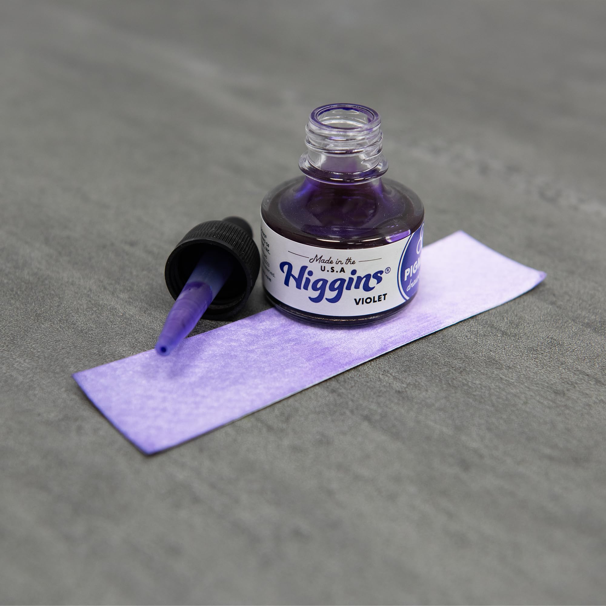 Higgins Violet Pigmented Drawing Ink - for Artists and Students - 1 oz. Glass Bottle (HIG44675)