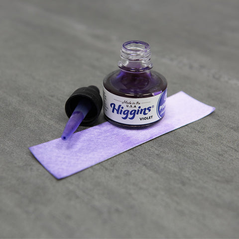 Higgins Violet Pigmented Drawing Ink - for Artists and Students - 1 oz. Glass Bottle (HIG44675)