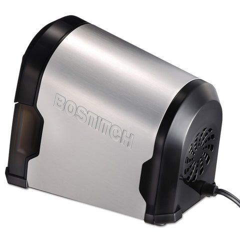 Bostitch Office SuperPro Glow Electric Pencil Sharpener, Heavy Duty Commercial Classroom, Replaceable Cutter Cartridge System, 6-Hole, Silver/Black