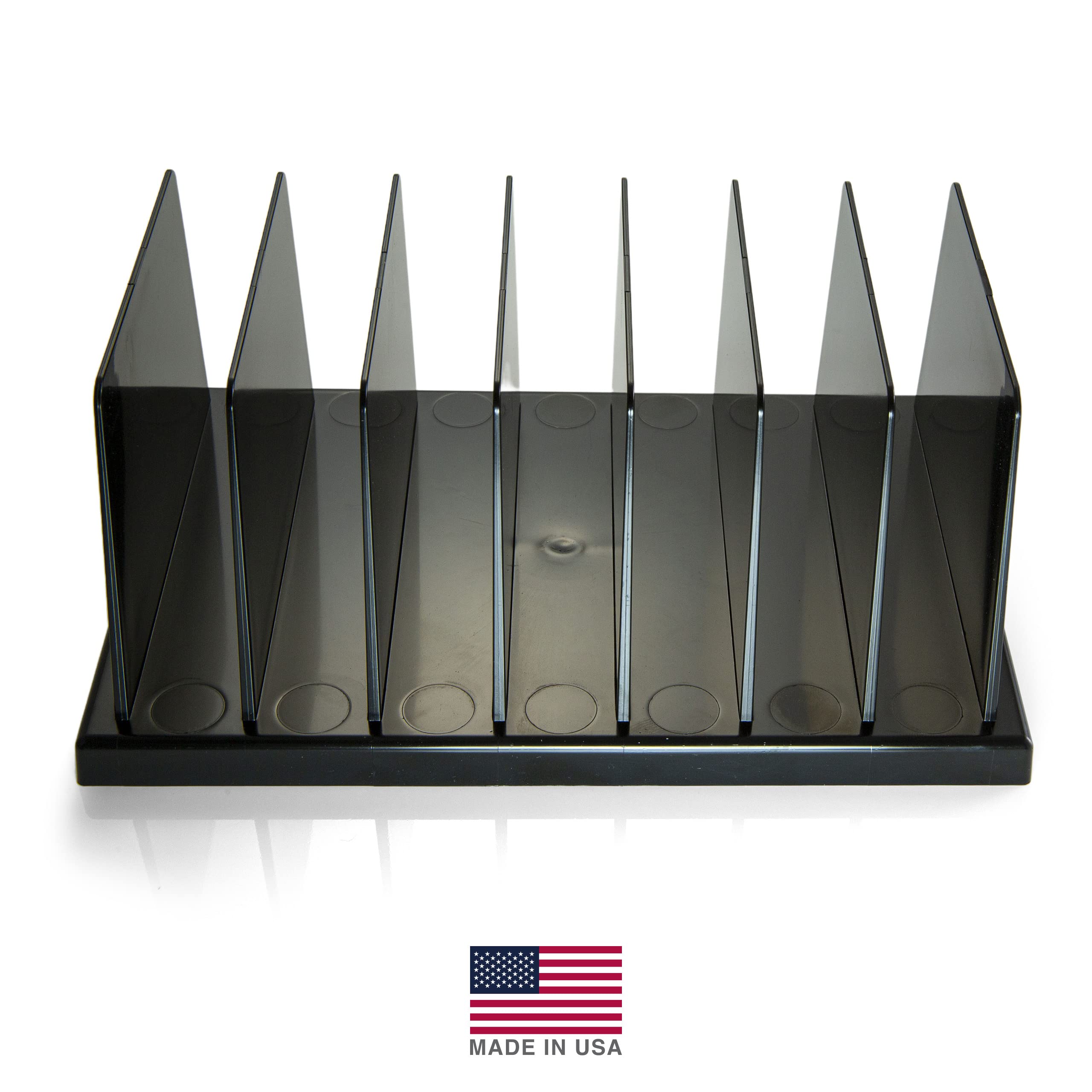 Officemate Medium Standard Sorter, 7 Compartments, Mail Organizer, Charging Station, Electronics Organizer for Multiple Devices, iPhone, iPad, Cell Phone, Kindle, Tablets, Black (21212)