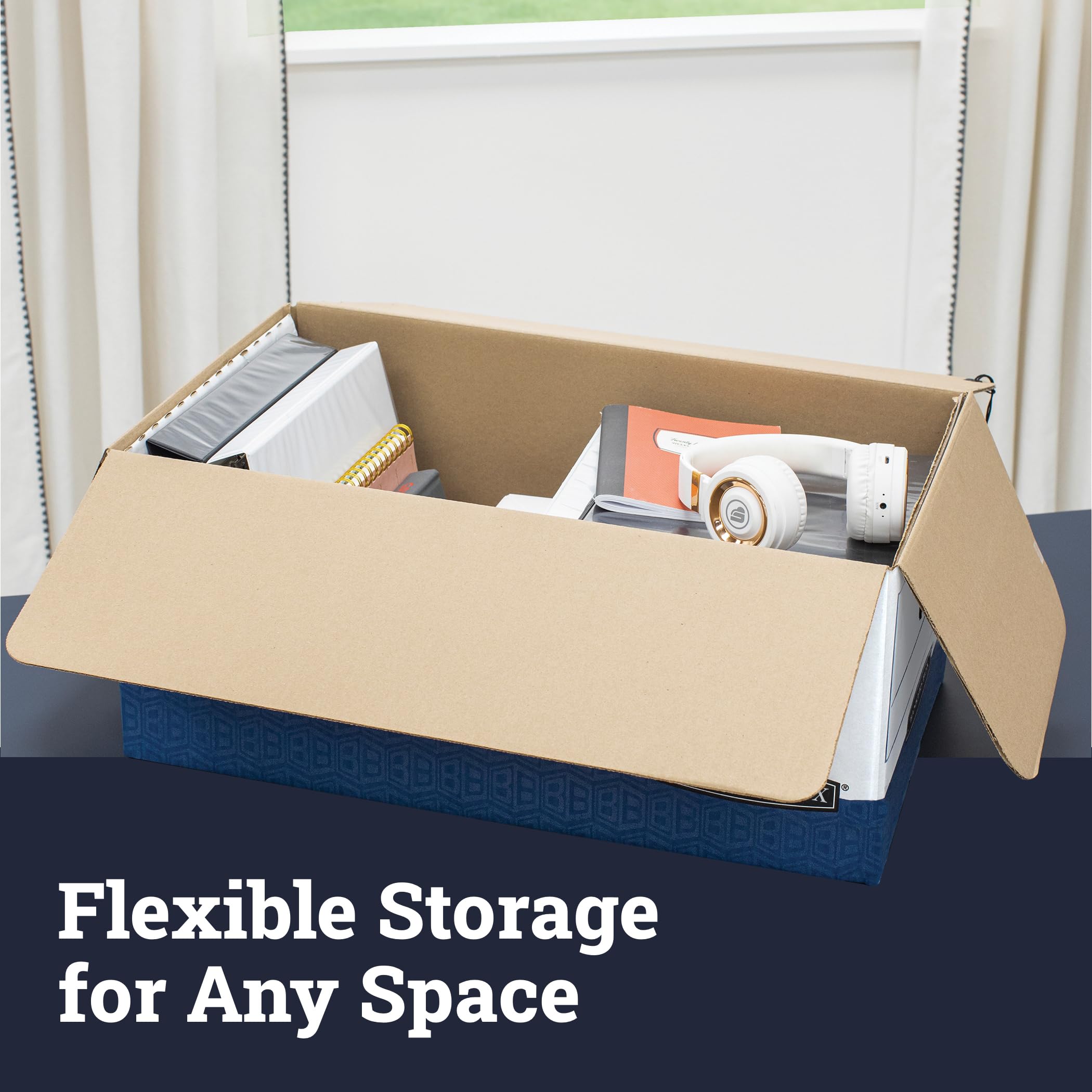 Bankers Box 12-Pack Heavy-Duty String & Button File Storage Box, FastFold Assembly, Legal, STOR,(00012)