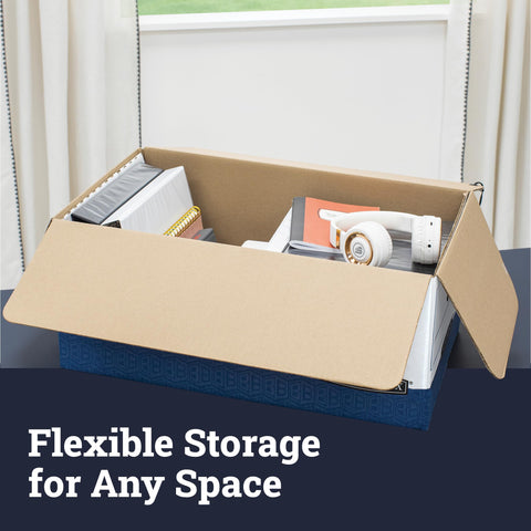 Bankers Box 12-Pack Heavy-Duty String & Button File Storage Box, FastFold Assembly, Legal, STOR,(00012)