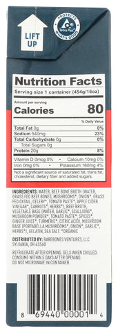 Bare Bones, Broth Bone Beef Classic, 16 Fl Oz