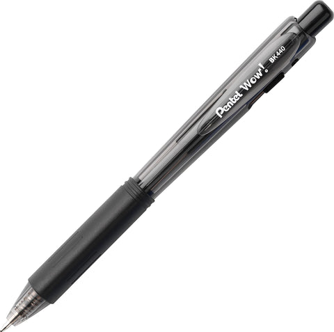 Pentel BK440BP8M WOW! Retractable Ballpoint Pen, 1mm, Assorted Barrel, Assorted Ink, 8/Pack