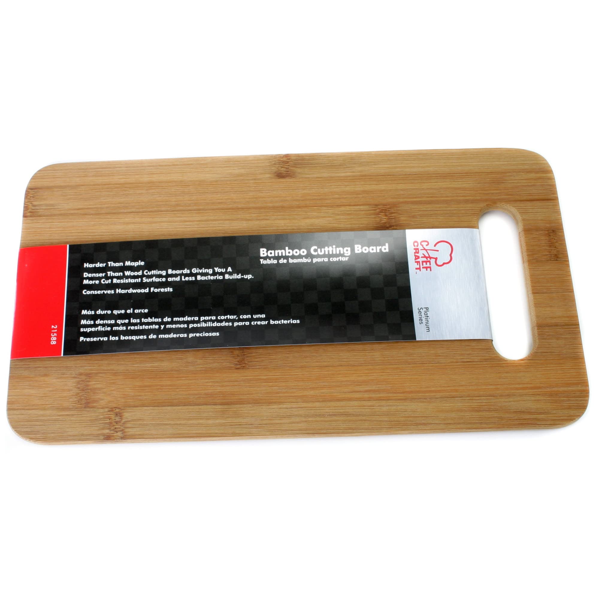 Chef Craft Classic Bamboo Cutting Board, 7.5 x 14 inch, Natural