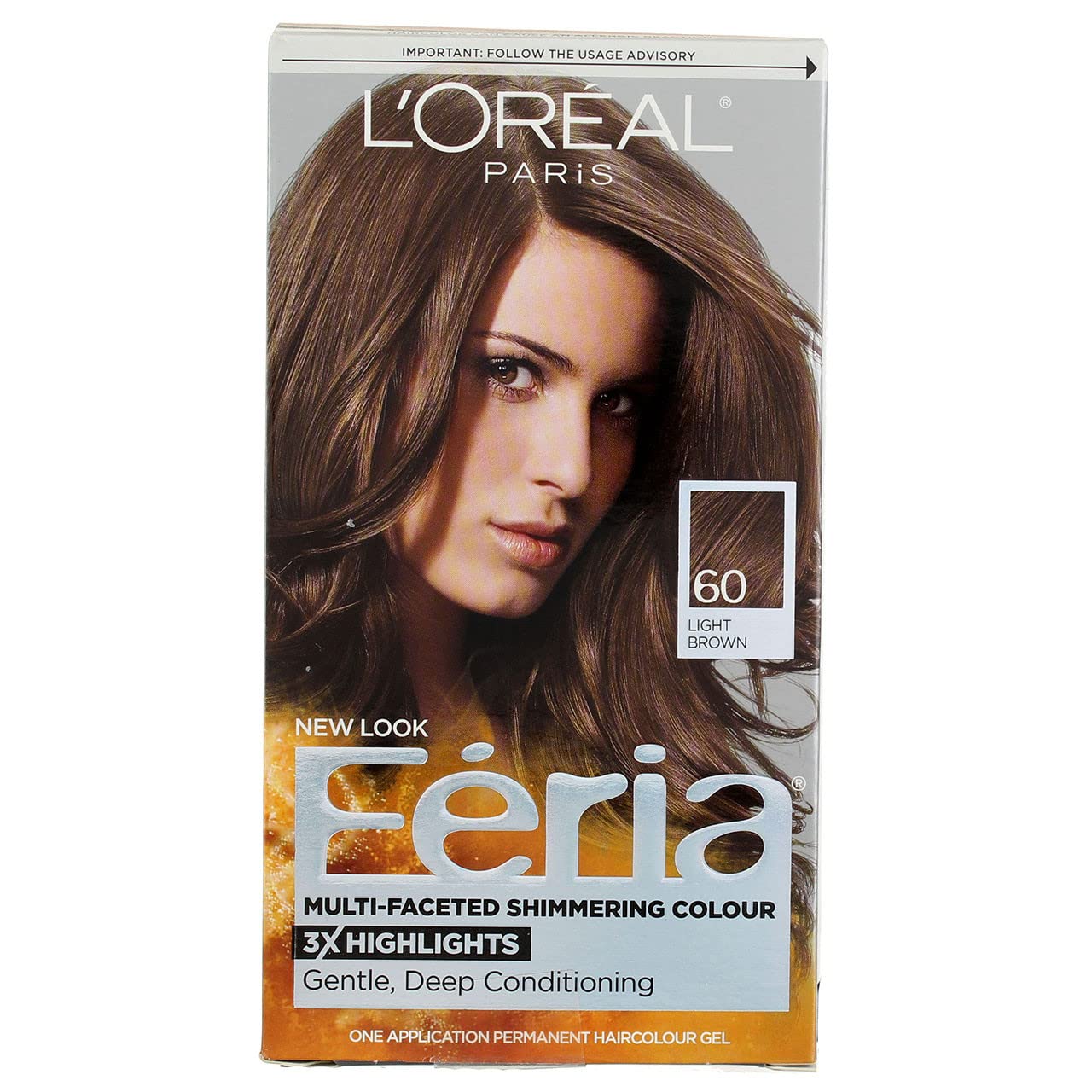 L’Oreal ParisFeria Multi-Faceted Shimmering Color, 60 Light Brown, 1 ea (Pack of 2)