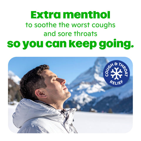 Ricola MAX Throat Care Swiss Cherry Drops with Extra Menthol Liquid Center - Maximum Cough and Sore Throat Relief for Cold & Flu Symptoms - 34 Count - Herbal Lozenges