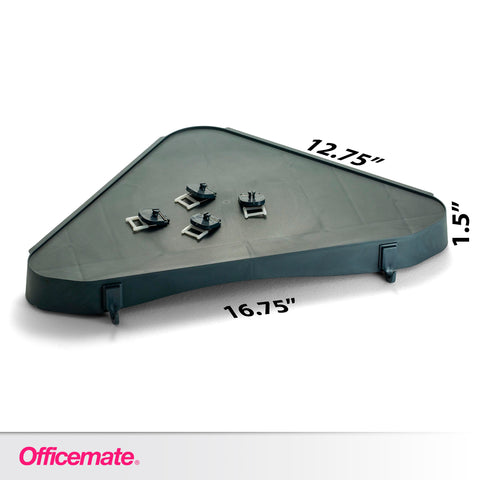 Officemate Verticalmate Corner Shelf, Slate Gray (29322) 14-1/2 x 10 x 1-1/4 inches