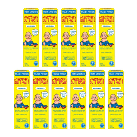 Boudreaux’s Butt Paste Diaper Rash Ointment, Baby Rash Cream Skin Protectant, Fast Relief for Diaper Rash, Soothing Barrier Cream, Original, 4 Ounce Tube (Pack of 11)