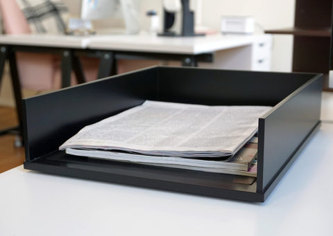 Victor Midnight Black Collection, Legal Size Letter Tray, Black, (1168-5)
