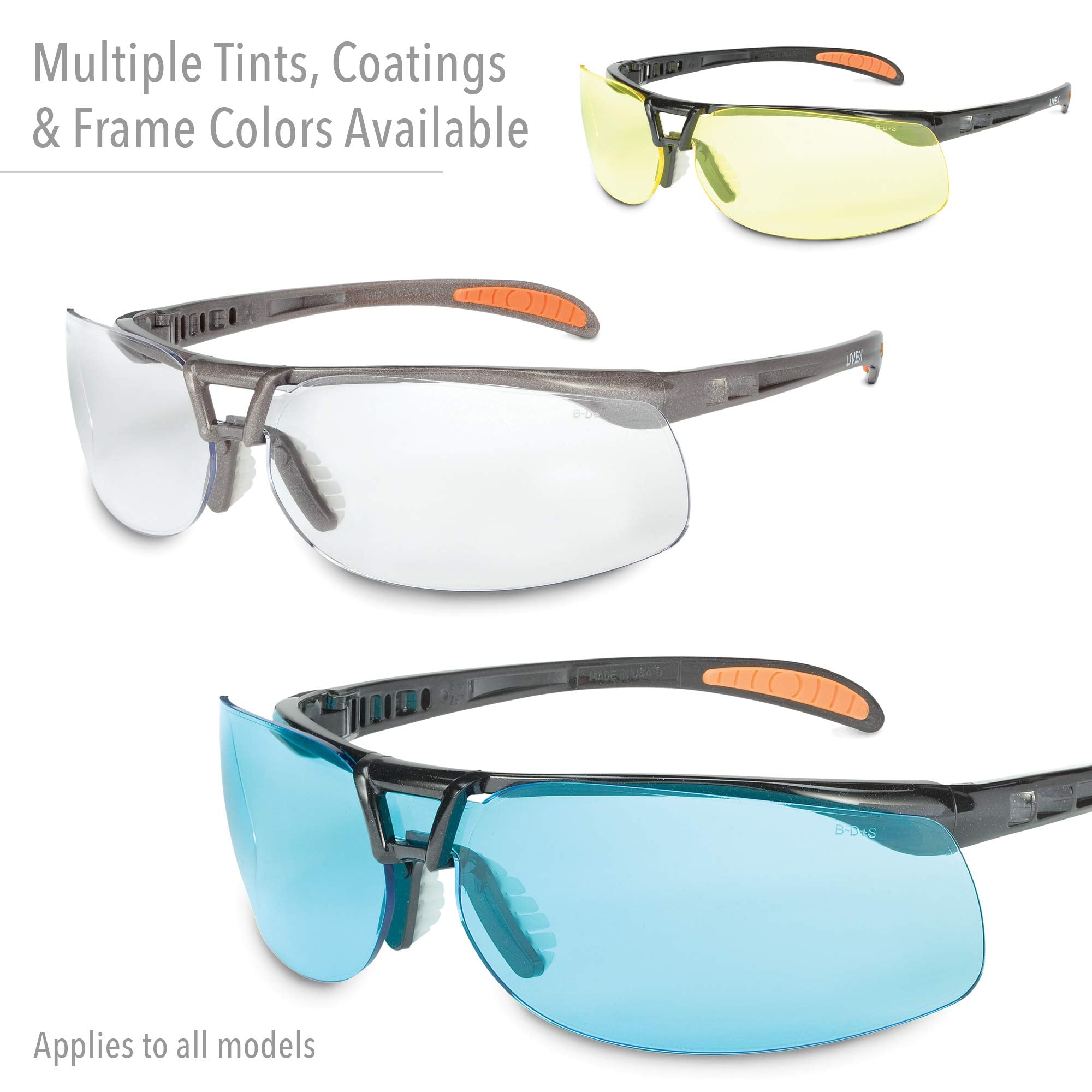 Honeywell Uvex by Protégé Safety Glasses, Metallic Black Frame with SCT-Reflect 50 Lens & Ultra-Dura Anti-Scratch Hardcoat (S4202)