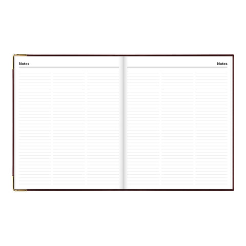 Letts of London Classic Weekly Planner, 12 Months, January to December, 2024, Appointments, Gold Corners, Quarto Size, 10.25" x 8.25", Burgundy (C32YBY-24)
