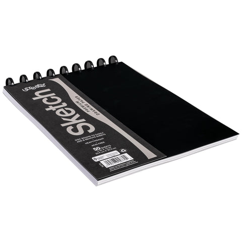 UCREATE Disc Bound Sketch Book Heavyweight, 9'' x 12'', Silver 50 Sheets