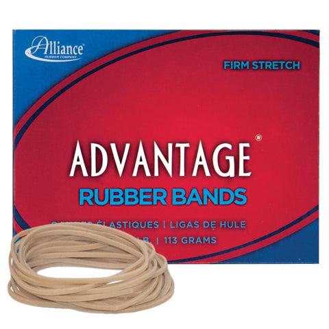 Alliance Rubber 26189 Advantage Rubber Bands Size #18, 1/4 lb Box Contains Approx. 370 Bands (3" x 1/16", Natural Crepe)