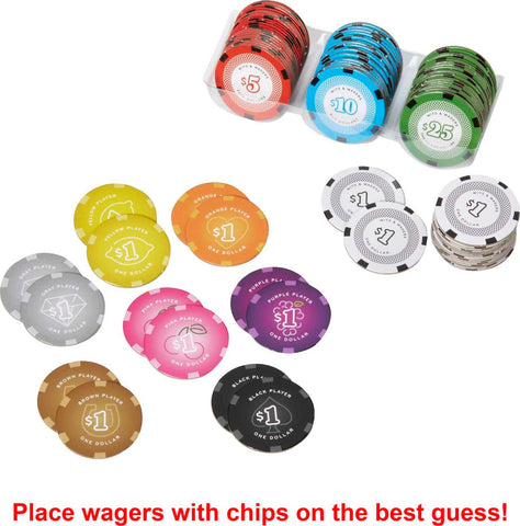 Mattel Games Wits & Wagers Board Game Vegas Edition Party Game with Dry Erase Boards, Markers & Poker Chips for 5+ Players