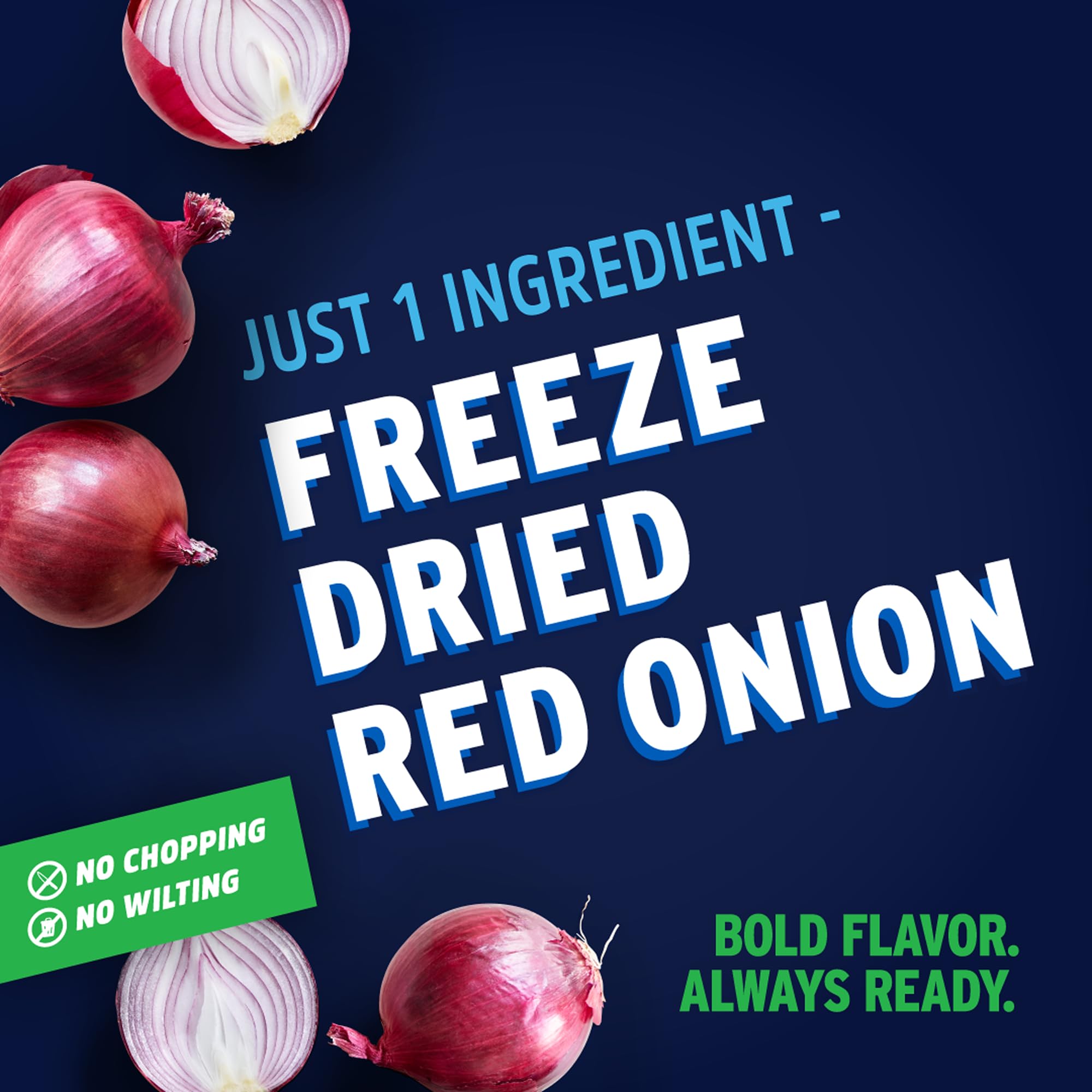 Litehouse Freeze Dried Red Onion - Fresh Red Onion Substitute, Gluten Free, Vegetarian, Keto, Non-GMO, No Refrigeration Required, Seasonings for Cooking - 0.60 Oz