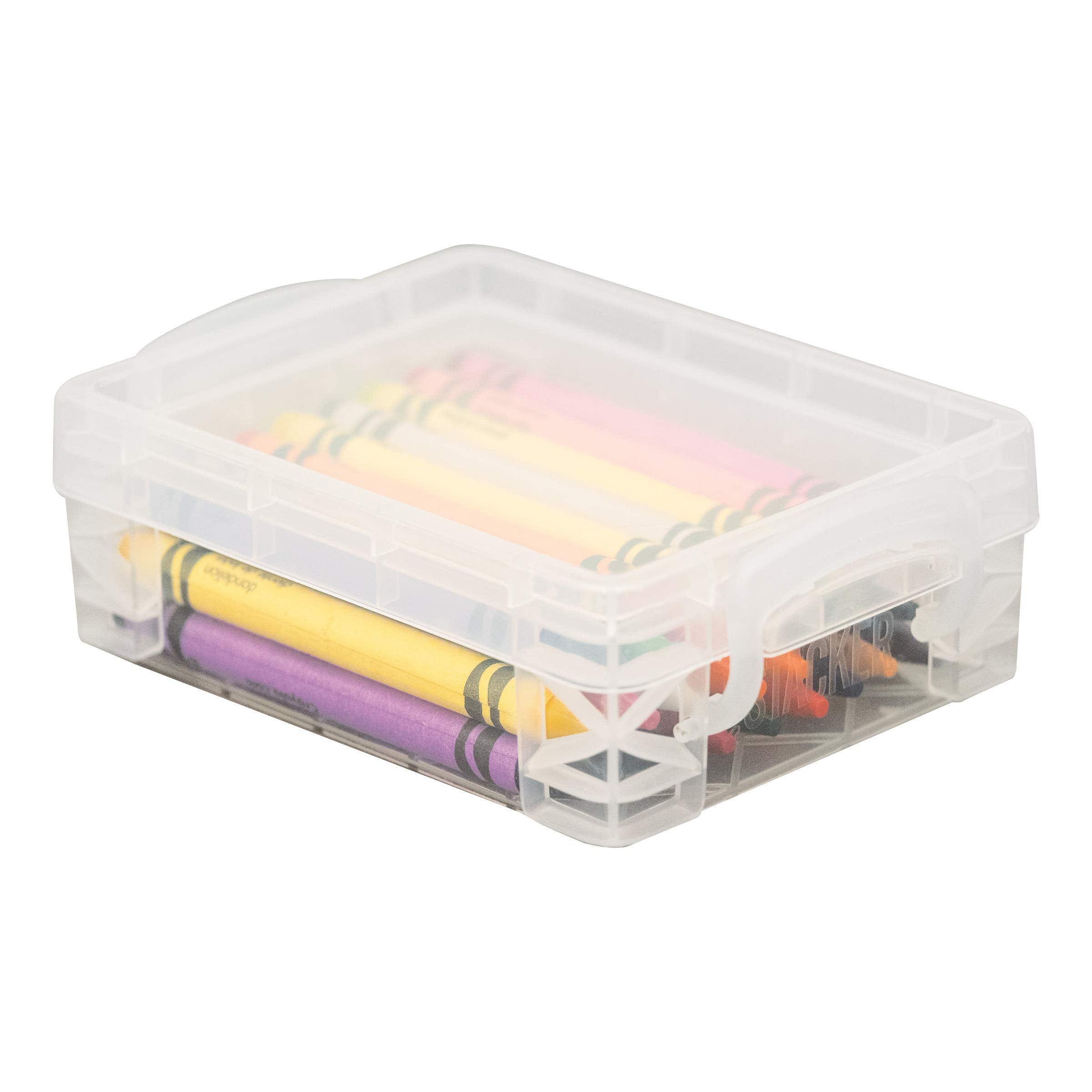 Advantus Super Stacker Crayon Box, Plastic, 4.75 x 3.5 x 1.6, Clear