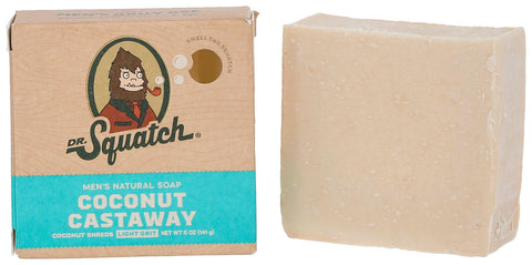 Dr. Squatch All Natural Bar Soap for Men with Light Grit, Coconut Castaway 5 Ounce (Pack of 1) 0.02 pounds