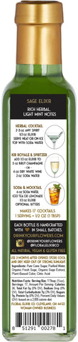 Floral Elixir Co. - All Natural HERB Syrup for Cocktails & Sodas, 8.5 oz (Sage)