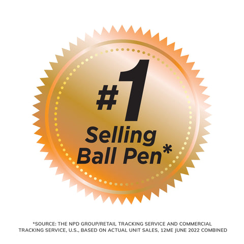 BIC Round Stic Xtra Precision Fine Blue Ballpoint Pens, Medium Point (0.8 mm), 12-Count Pack, Excellent Writing Pens