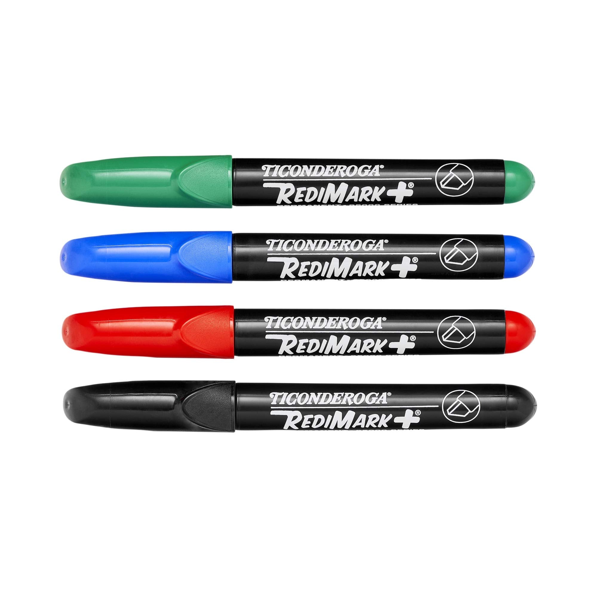 Dixon Ticonderoga RediMark Plus Low Odor Permanent Markers, Chisel Point, Set of 4 (95040)