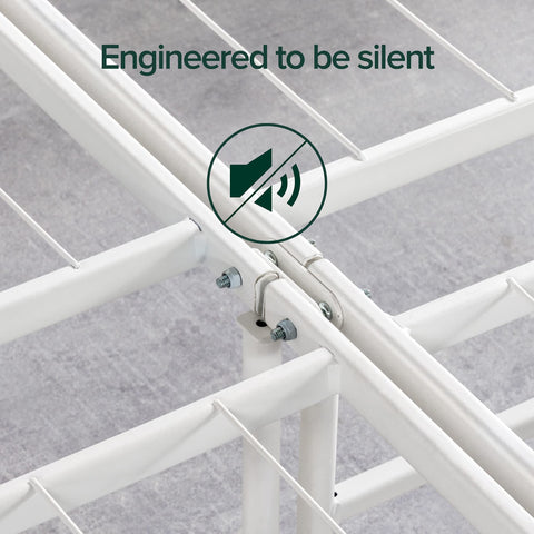 Zinus SmartBase Tool-Free Assembly Mattress Foundation, 14 Inch Metal Platform Bed Frame, No Box Spring Needed, Sturdy Steel Frame, Underbed Storage, White, Full
