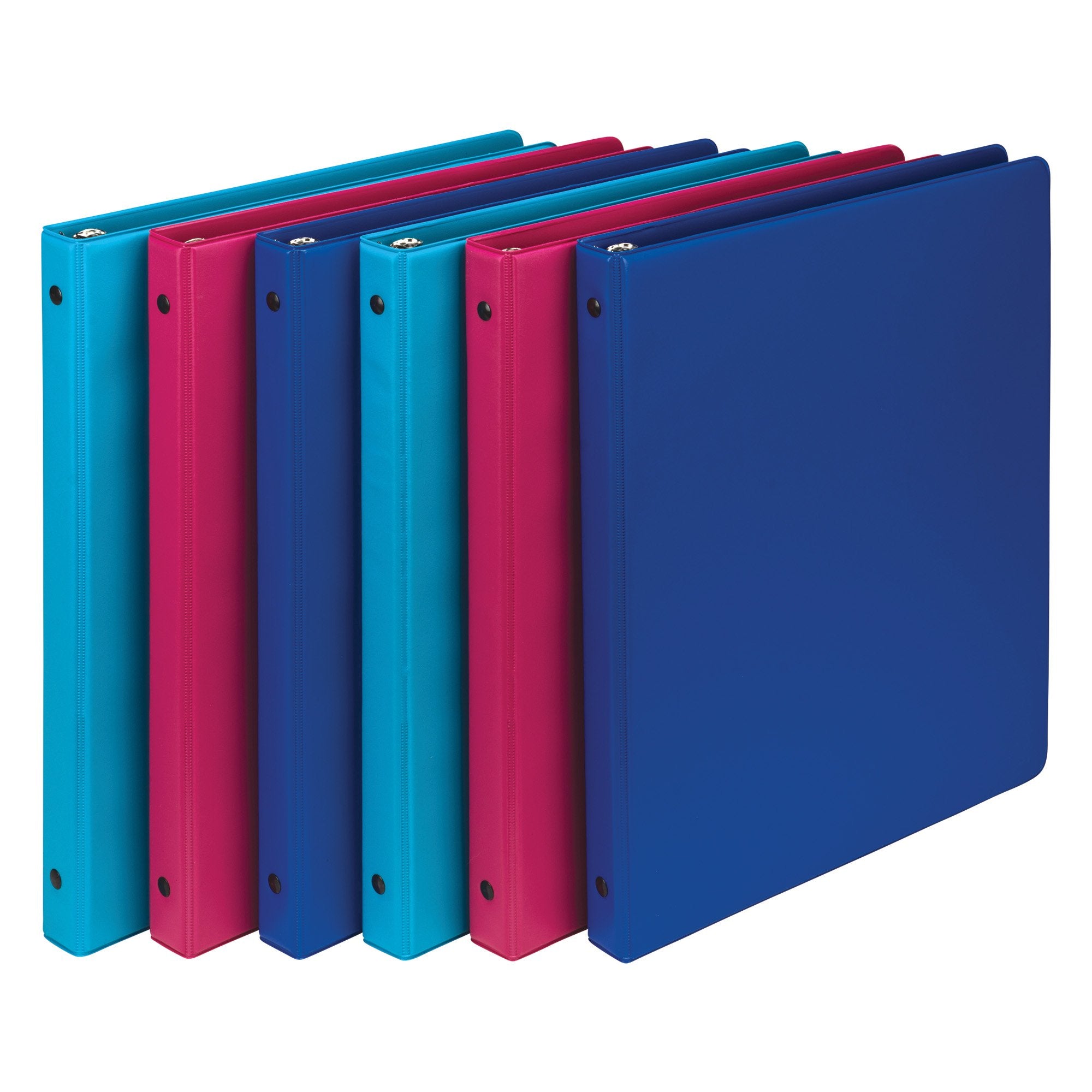 Samsill 0.5 Inch Document Storage Binder, 100% Recycled Chipboard, Round Ring, 3 Ring Binder, 6 Pack, Assorted Fashion Colors