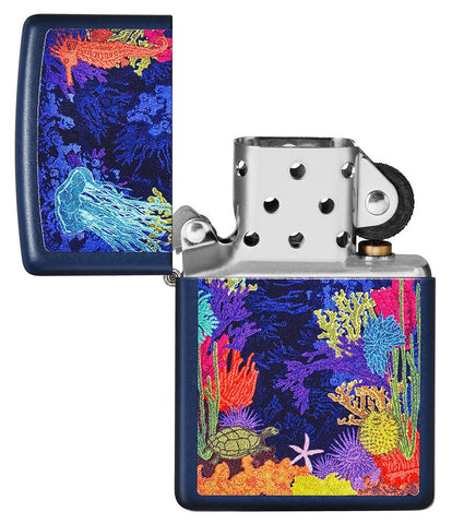 Zippo Sea Life Navy Matte Pocket Lighter