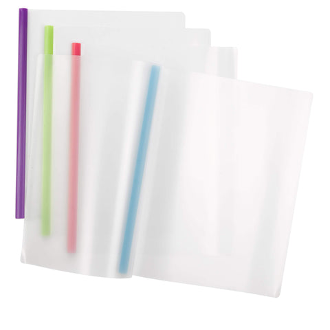 Smead Poly Report Cover with Sliding Bar, 25 Sheet Capacity, Letter Size, Assorted Colors, 12 per Pack (86048)
