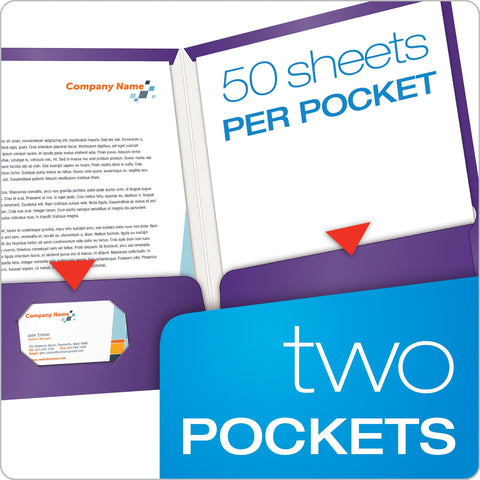 Oxford Laminated Twin-Pocket Folders, Letter Size, Purple, Holds 100 Sheets, Box of 25 (51726EE)