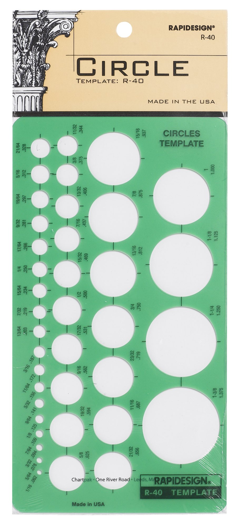Rapidesign Circles Template, 1 Each (R40)