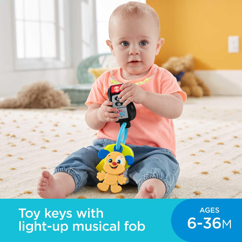 Fisher-Price Baby & Toddler Toy Laugh & Learn Play & Go Keys, Portable Educational Musical Activity for Infants Ages 6+ Months