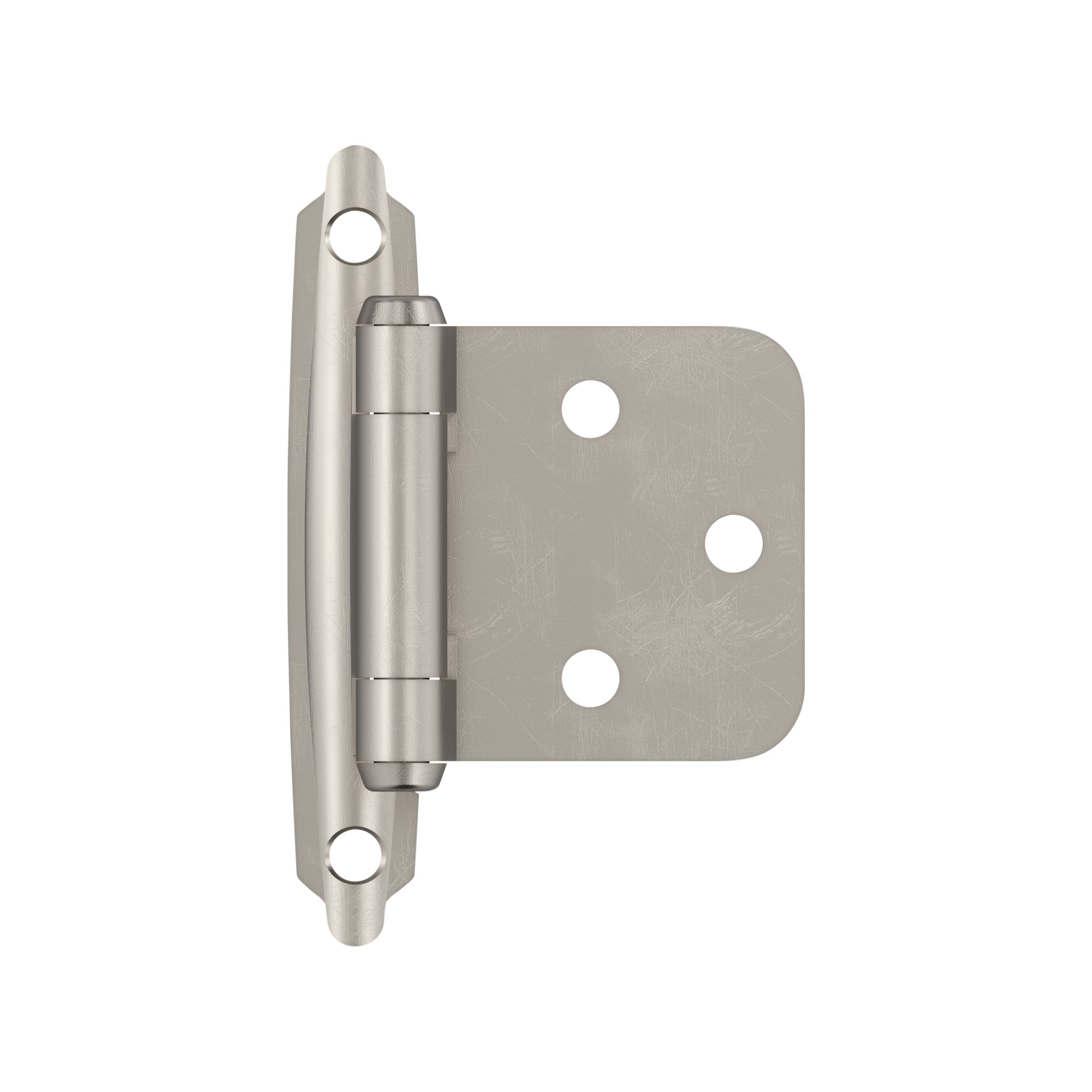 Amerock | Cabinet Hinge | Variable Overlay | Satin Nickel | 2 Pack | Self-Closing | Face Mount | Cabinet Door