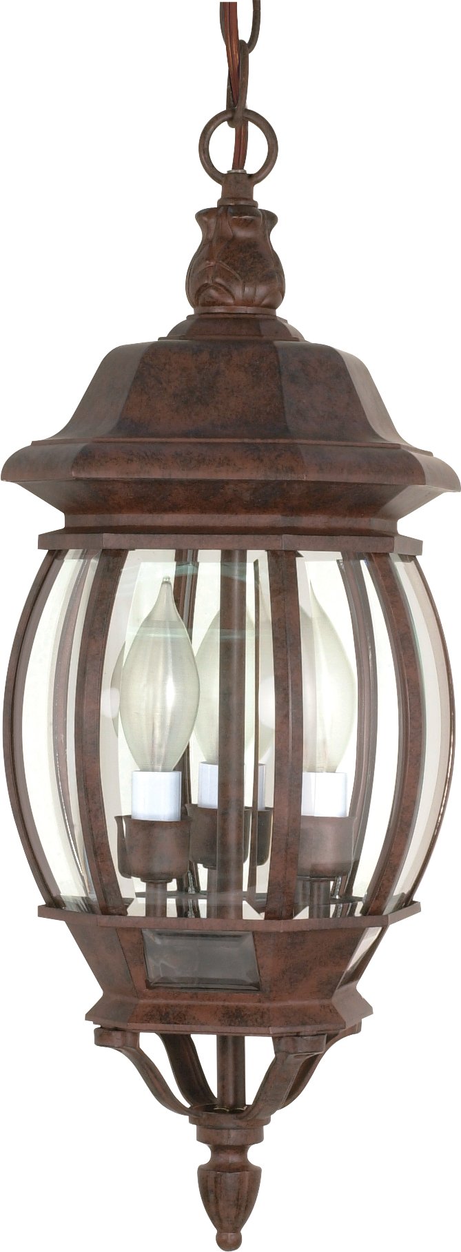 Nuvo Lighting 60/895 Traditional Three Light Hanging Lantern from Central Park Collection in Bronze/Dark Finish