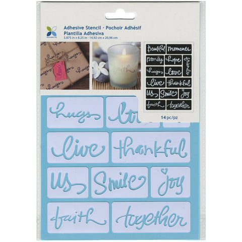 Momenta ST-252-25235 Adhesive Stencil, 6" by 8", Beautiful Words