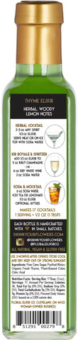 Floral Elixir Co. - All Natural HERB Syrup for Cocktails & Sodas, 8.5 oz (Lemon Thyme)