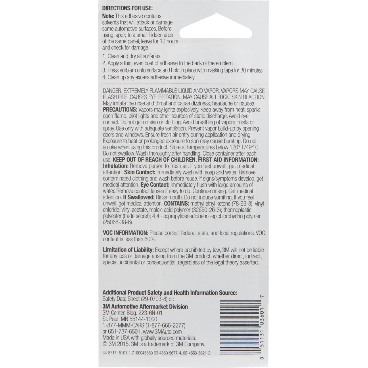 3M Plastic Emblem & Trim Adhesive (03601), 1 fl oz Tube – Clear-Drying Auto Glue for Plastic and Metal Trim, Emblems, Moldings, Interior or Exterior Use, Quick-Setting, Weather-Resistant Adhesive