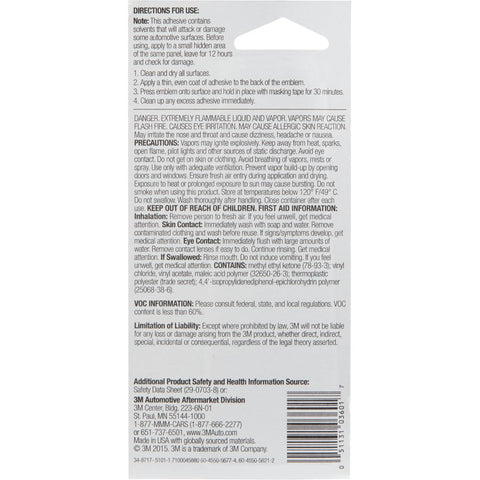 3M Plastic Emblem & Trim Adhesive (03601), 1 fl oz Tube – Clear-Drying Auto Glue for Plastic and Metal Trim, Emblems, Moldings, Interior or Exterior Use, Quick-Setting, Weather-Resistant Adhesive