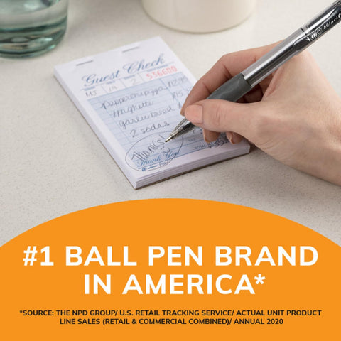 BIC Glide Bold Black Ballpoint Pens, Bold Point (1.6mm), 4-Count Pack, Retractable Ballpoint Pens With Comfortable Full Grip