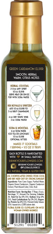 Floral Elixir Co. - All Natural HERB Syrup for Cocktails & Sodas, 8.5 oz (Green Cardamom)