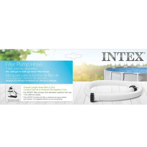 Intex 29060E 1.5" Diameter Accessory Pool 1,500 GPH Pump Replacement 59" Hose for Intex Pumps, Saltwater Systems, and Sand Filters