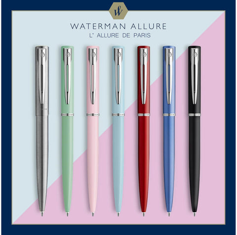 Waterman Allure Ballpoint Pen | Macaron Pink Pastel Lacquer | Medium Point | Blue Ink | With Gift Box