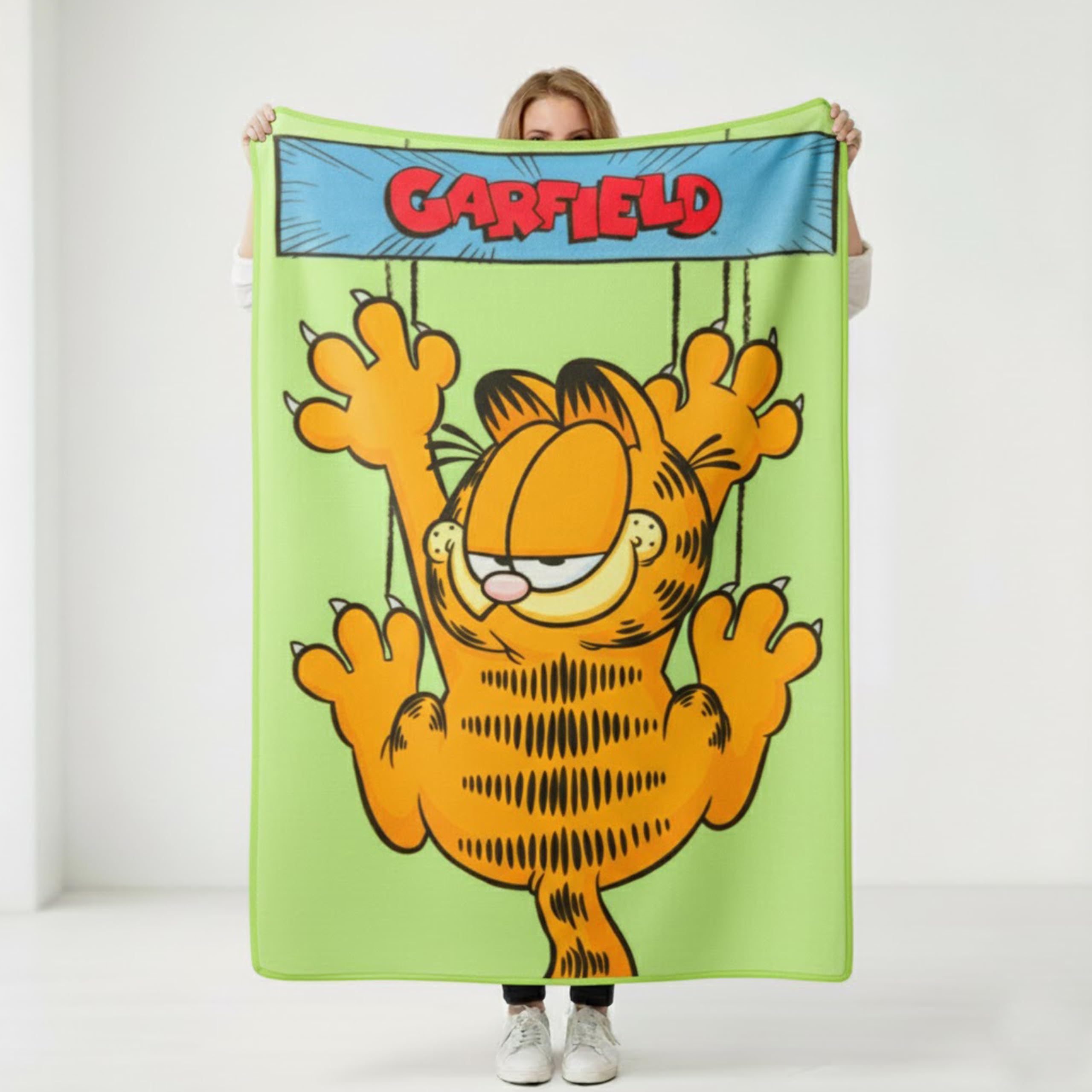 Silver Buffalo Garfield Hanging On 45" x 60" Fleece Throw, Soft and Cozy Blanket, 180 GSM