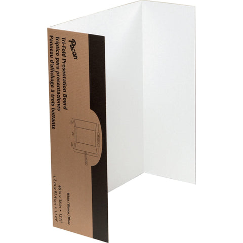 Pacon Tri-Fold Presentation Board, 40"X28", Pack of 8, White,
